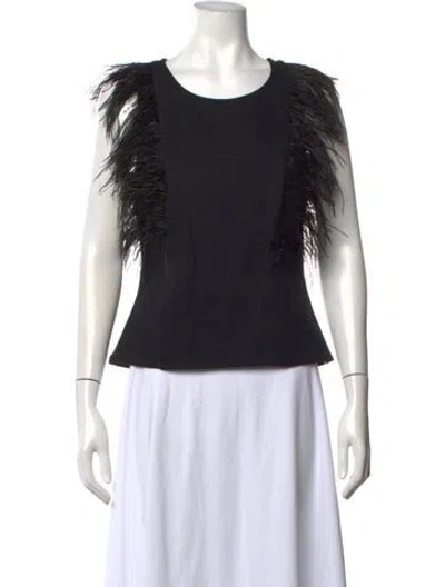 Pre-owned Eva Franco Crew Neck Sleeveless Top In Black