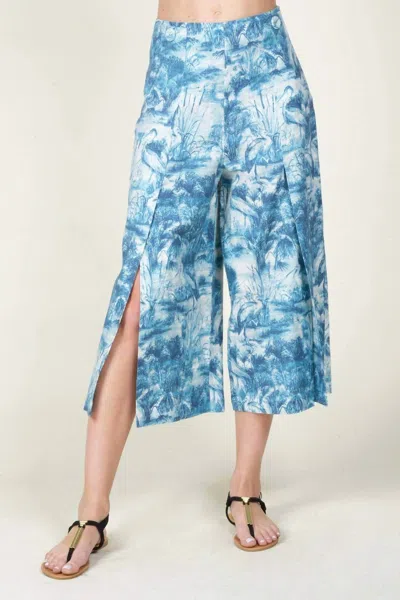 Eva Franco Duval Linen Pants In Blue Lagoon