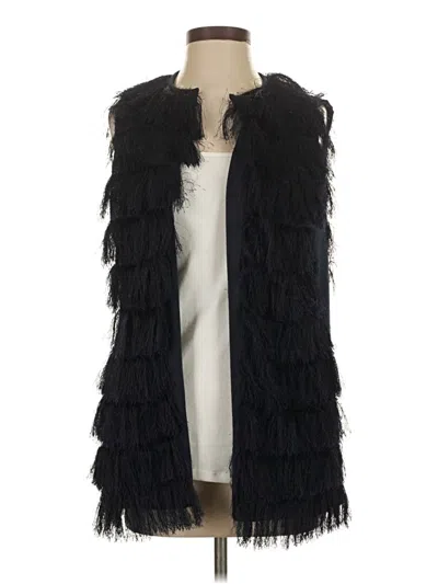 Pre-owned Eva Franco Faux Fur Vest In Black