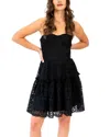 Eva Franco Floral Lace Mini Dress In Black