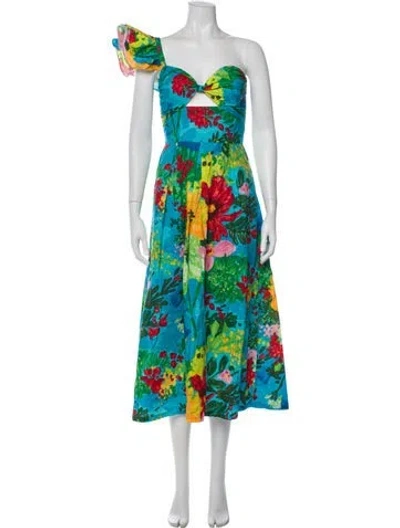 Pre-owned Eva Franco Floral Print Knee-length Dress In Multi
