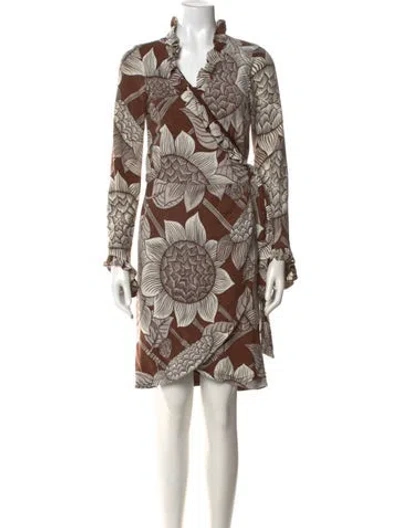 Pre-owned Eva Franco Floral Print Mini Dress In Multi