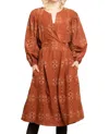 Eva Franco Florence Midi Dress In Sedona In Brown