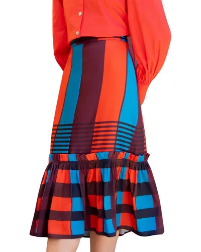 Eva Franco Flounced Midi Skirt In Multi