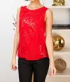 EVA FRANCO GAIL SEQUINS TANK IN RED