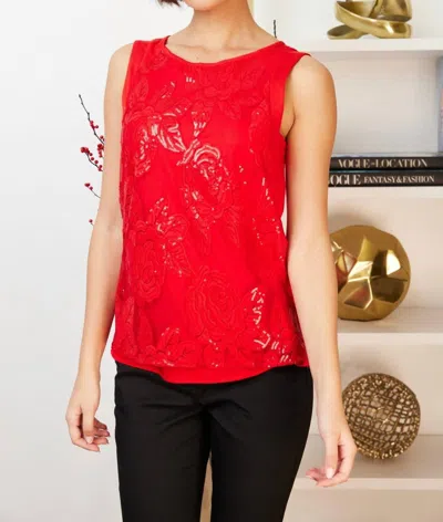 Eva Franco Gail Sequins Tank In Red
