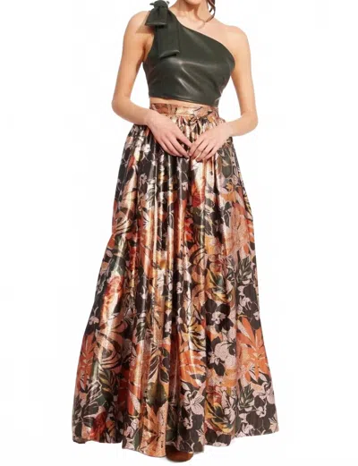 EVA FRANCO GLITTER BLOOM MAXI SKIRT IN MULTI
