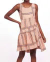 Eva Franco Hazel Trapeze Mini Dress In Beige Clay In Beige