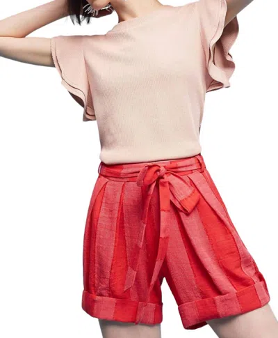Eva Franco Henry Shorts In Red Stripes In Multi