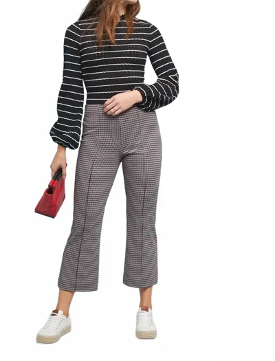 Eva Franco Houndstooth Flare Pants In Gray