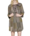 Eva Franco Imogen Coat In Hunter Tweed In Multi