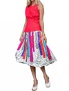 Eva Franco Ingrid Pleated Midi Skirt In Battenburg In Multi