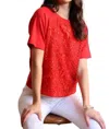 Eva Franco Kylee Short Sleeve Sweatshirt In Red Blossom In Multi