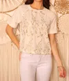 Eva Franco Kylee Short Sleeve Sweatshirt In White Blossom In Beige