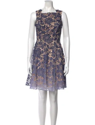Pre-owned Eva Franco Lace Pattern Mini Dress In Black