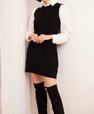 Eva Franco Layered Mini Dress In Black