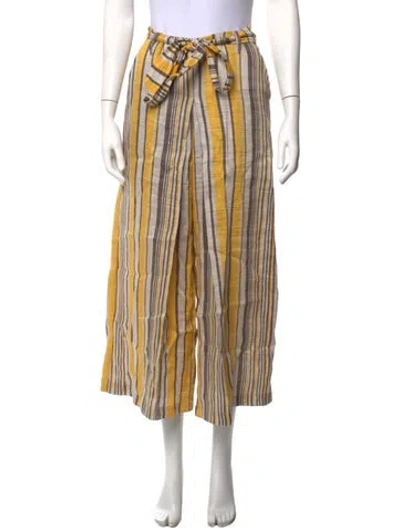 Pre-owned Eva Franco Linen Wide Leg Pants In Multicolor