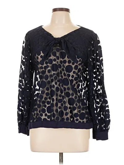 Pre-owned Eva Franco Long Sleeve Blouse In Black