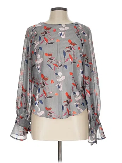 Pre-owned Eva Franco Long Sleeve Blouse In Gray