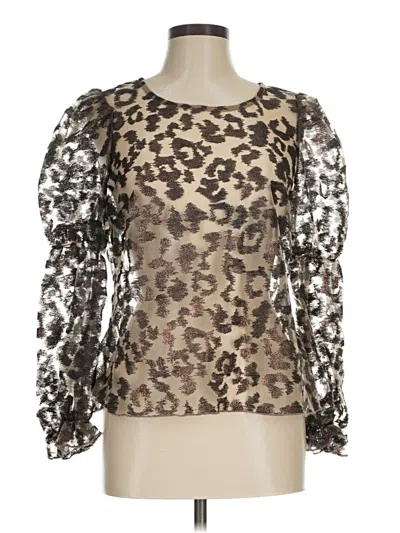 Pre-owned Eva Franco Long Sleeve Blouse In Silver