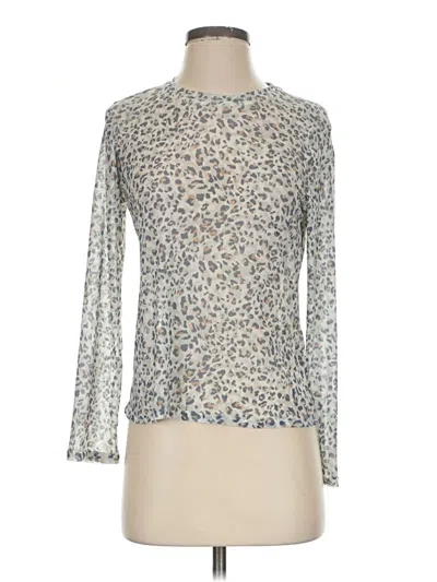 Pre-owned Eva Franco Long Sleeve Top Silver Turtleneck Tops