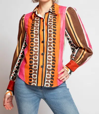 Eva Franco Lorca Blouse In Tulum Stripe In Multi