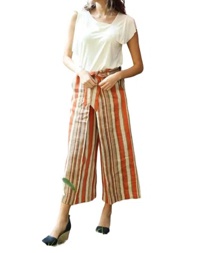 Eva Franco Lucas Pants In Creamsicle Stripe Orange In Multi
