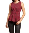 Eva Franco Metallic Peplum Top In Multi