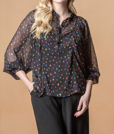 Eva Franco Nala Raglan Top In Yester In Black