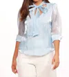 Eva Franco Natalya Top In Blue Organza In Multi