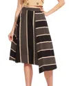 Eva Franco Nautical Striped Midi Skirt