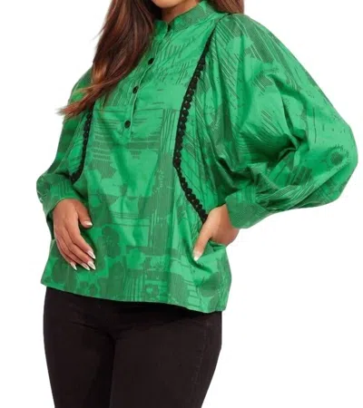 Eva Franco Neem Blouse In Evergreen Angelica In Green