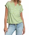 Eva Franco Nico Top In Green Gingham In Multi