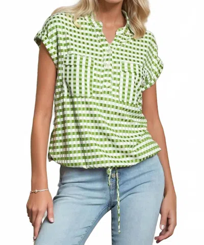 Eva Franco Nico Top In Green Gingham In Multi