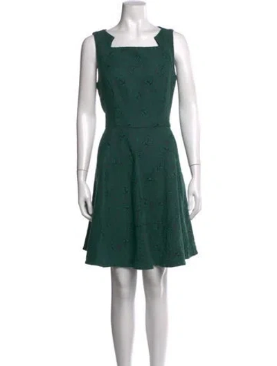 Pre-owned Eva Franco Patterned Mini Dress In Green