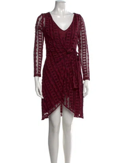 Pre-owned Eva Franco Patterned Mini Dress W/ Tags In Burgundy