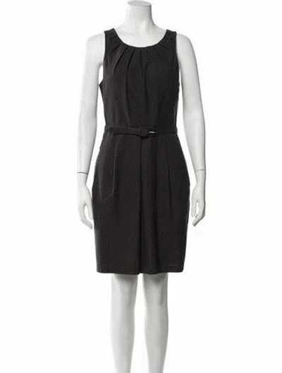 Pre-owned Eva Franco Polka Dot Print Knee-length Dress In Black