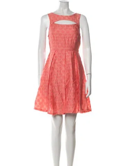 Pre-owned Eva Franco Polka Dot Print Mini Dress In Orange