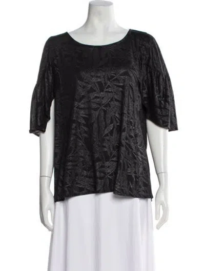 Pre-owned Eva Franco Printed Crew Neck Top In Gray
