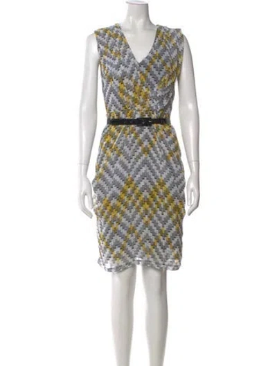 Pre-owned Eva Franco Printed Knee-length Dress In Multi