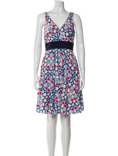 Pre-owned Eva Franco Printed Knee-length Dress In Multi