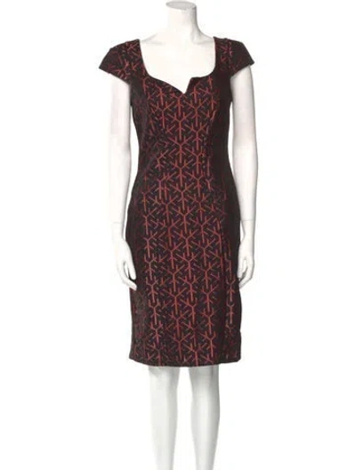Pre-owned Eva Franco Printed Knee-length Dress In Multi