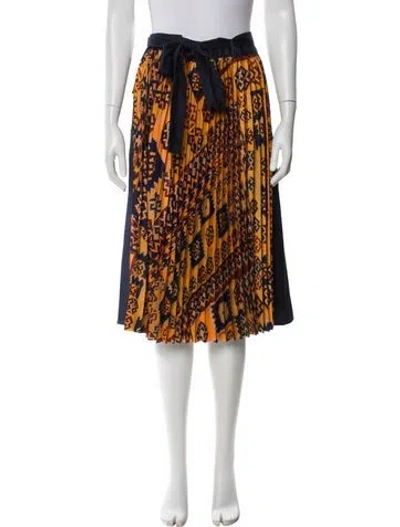 Pre-owned Eva Franco Printed Knee-length Skirt In Brown
