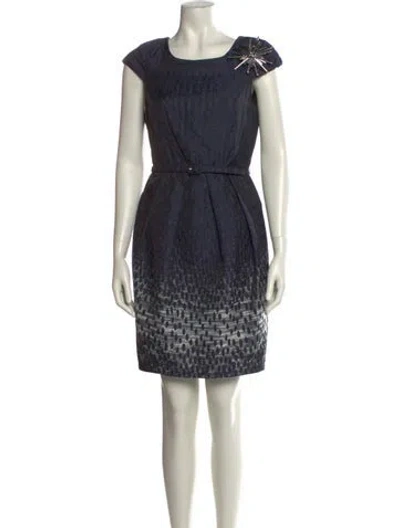 Pre-owned Eva Franco Printed Mini Dress In Blue