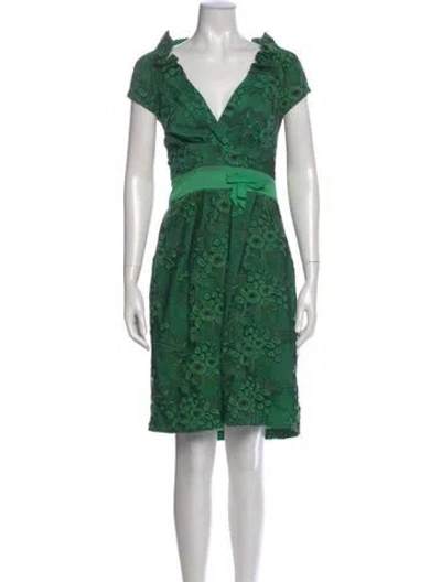Pre-owned Eva Franco Printed Mini Dress In Green