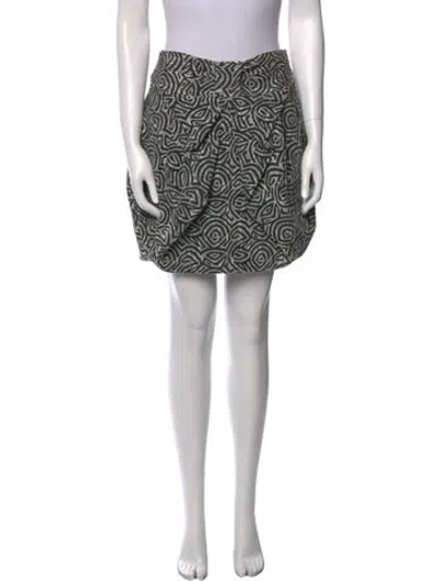 Pre-owned Eva Franco Printed Mini Skirt In Black