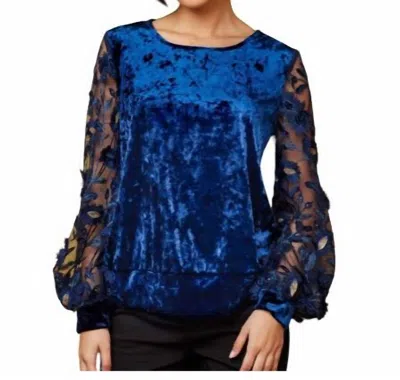 Eva Franco Rios Top In Navy Bloom In Blue