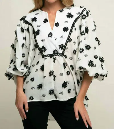 Eva Franco Roxy Blouse In Black Forest In White