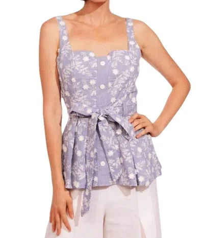 Eva Franco Sawyer Top In Cassis Bloom In Pink