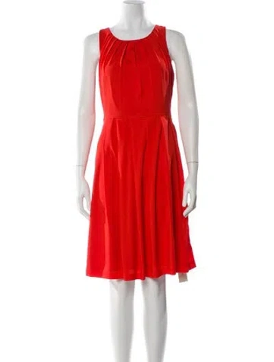 Pre-owned Eva Franco Scoop Neck Knee-length Dress In Orange
